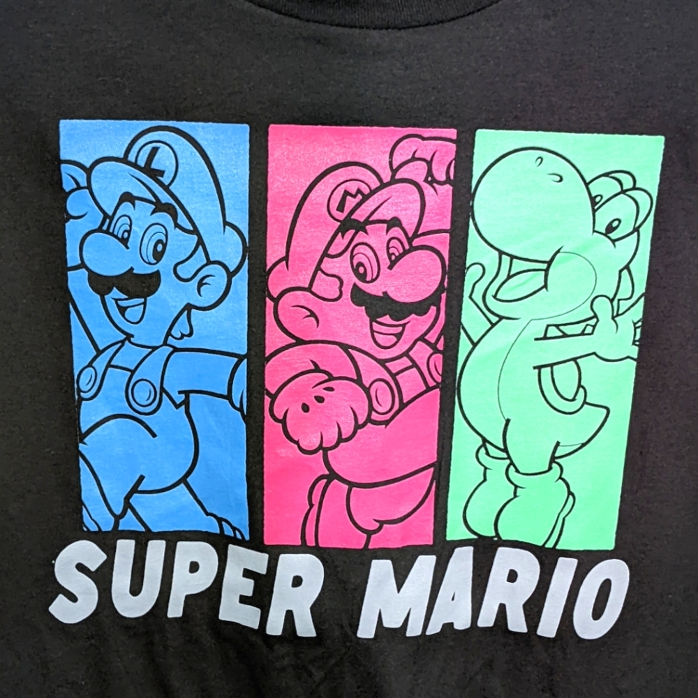 Super Mario T-shirt 3XL Black Graphic Tee NWT